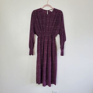 Prologue Purple Cuffed Long Sleeve Midi Dress | XS